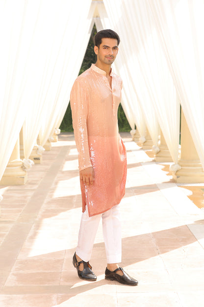 PEACH OMBRE KURTA SET