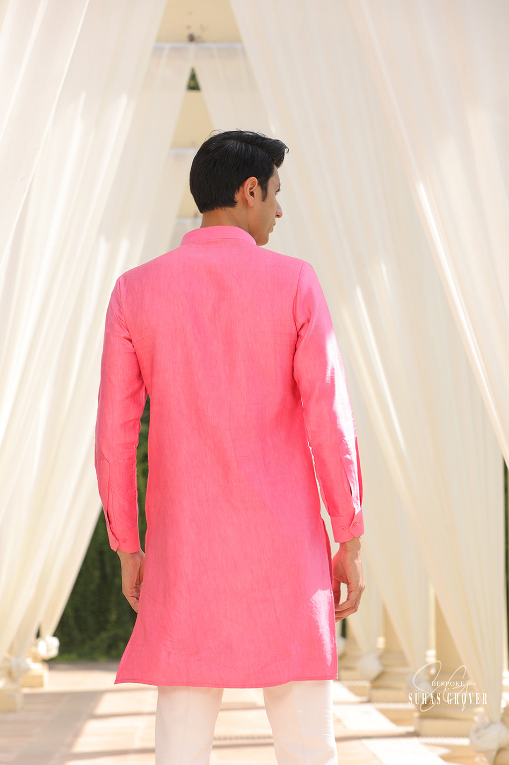 PINK LINEN KURTA