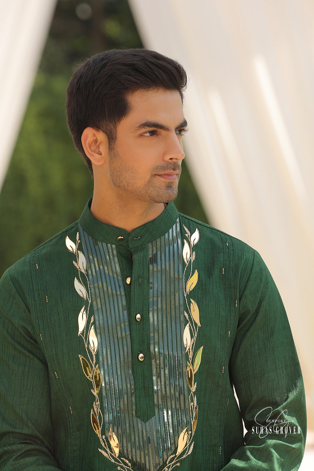 GREEN TAPING KURTA SET