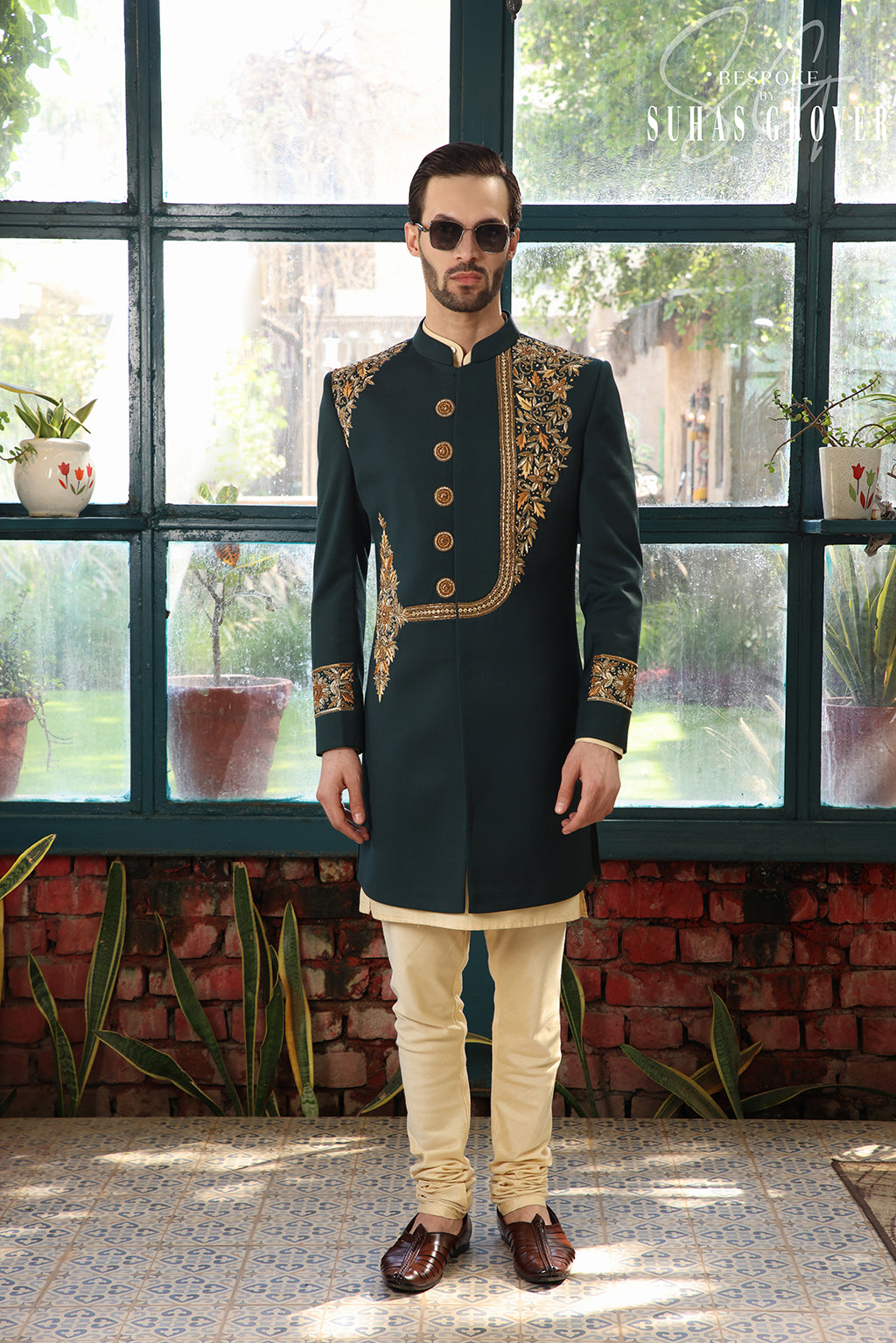 MEHENDI GREEN INDOWESTERN SET