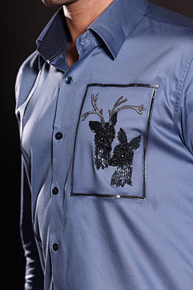 TEEL GREY DEER SHIRT